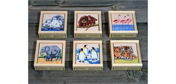 Atelier Fischer 909 Klötzlipuzzle 9-teilig, Zootiere