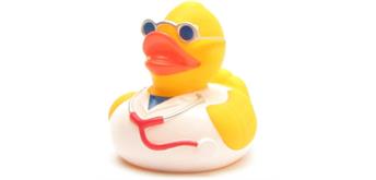 Badeente Doktor mit Brille - Gummiente