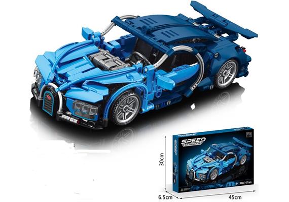 Bausteine Set Sportwagen blau 423 Teile, 1:18