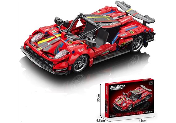 Bausteine Set Sportwagen rot 426 Teile, 1:18