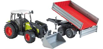 Bruder 02112 Claas Nectis 267F plus Frontlader mit Anhänger
