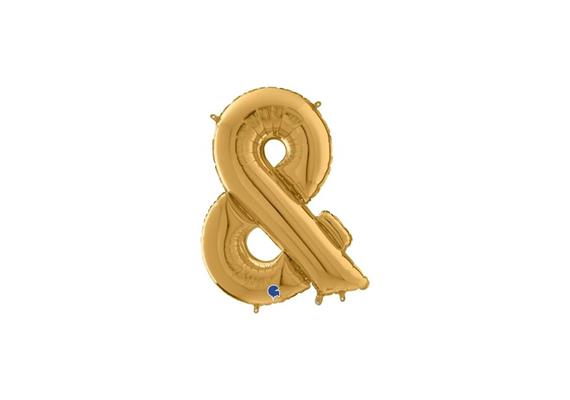 Buchstaben-Folienballon - & in gold ohne Füllung