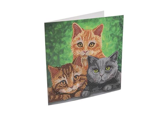 Crystal Art Card Kit Cats 18 x 18 cm