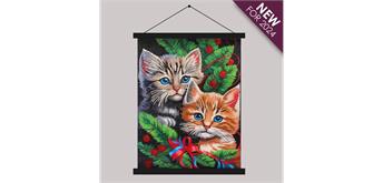 Crystal Art Scroll Cute Cats, 40 x 50 cm
