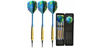 Dartpfeile Typhoon Softdart Nylonsicherheitsspitze blau/gold 3 Stück
