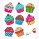 Diamond Painting Magnet-Set Cupcake 8-teilig