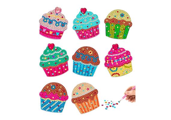Diamond Painting Magnet-Set Cupcake 8-teilig