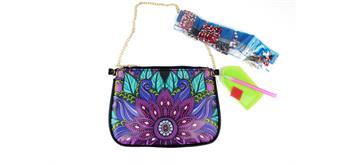 Diamond Painting Tasche Blüte mit Reissverschluss