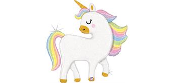 Folienballon Glitter Pastel Einhorn 37"/94 cm ohne Füllung