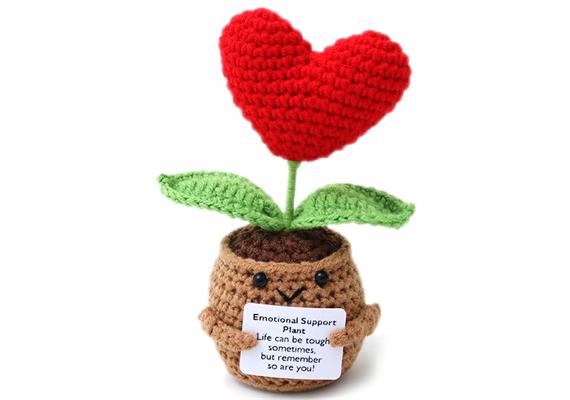 Gestrickte Positives Blumenherz 14 cm