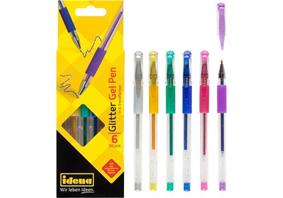 Idena Gel Pen Glitter 6 Stück