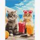 ideyka AMC7998 Diamond Painting - Katzen im Urlaub 30 x 40 cm