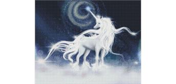 ideyka AMO7169 Diamond Painting - Weisses Einhorn mit Rahmen 40 x 50 cm