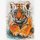 ideyka AMO7483 Diamond Painting - Tigerjunges mit Rahmen 30 x 40 cm