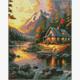 ideyka AMO7728 Diamond Painting - Goldener Sonnenuntergang mit Rahmen 40 x 50 cm