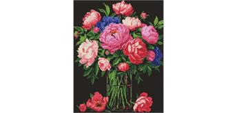 ideyka AMO8007 Diamond Painting - Der Glanz der Pfingstrosen mit Rahmen 40 x 50 cm