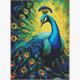 ideyka AMO8142 Diamond Painting - Raffinierter Pfau mit Rahmen 30 x 40 cm