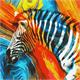 ideyka KHO4269 Malen nach Zahlen - Farbiges Zebra 50 x 50 cm