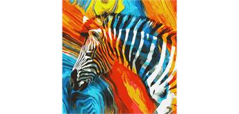 ideyka KHO4269 Malen nach Zahlen - Farbiges Zebra 50 x 50 cm