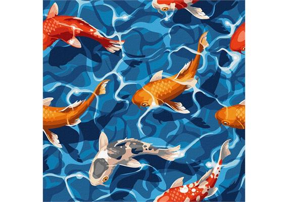 ideyka KHO4321 Malen nach Zahlen - Japanische Karpfen 40 x 40 cm