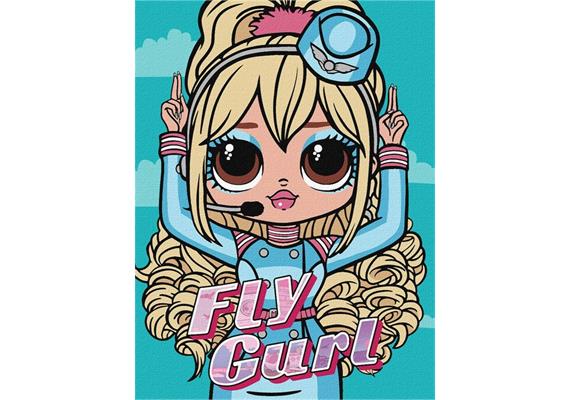 ideyka KHO6275 Malen nach Zahlen - L.O.L - Fly Gurl 30 x 40 cm