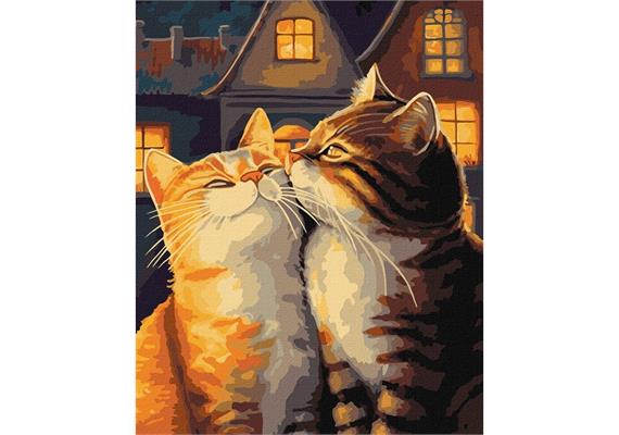 ideyka KHO6526 Malen nach Zahlen - Verliebte Katzen 40 x 50 cm