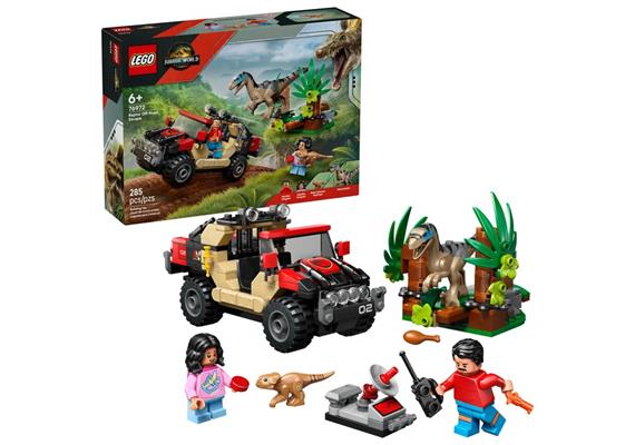 LEGO® Jurassic World™ 76972 Raptor: Verfolgungsjagd mit dem Geländewagen