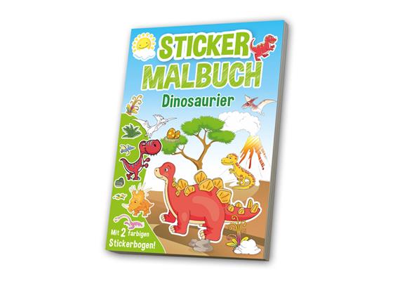 Media - Mal und Stickerbuch A4 Dinosaurier