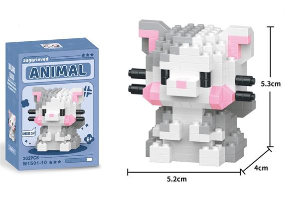 Mini Klemmbausteine Set Katze, 202 Teile