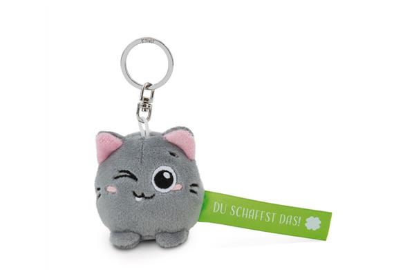Nici Schlüsselanhänger Katze Du schaffst das! grün 5 cm