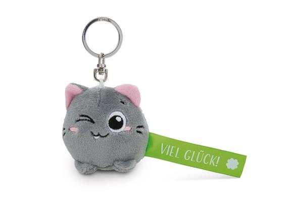 Nici Schlüsselanhänger Katze Viel Glück! grün 5 cm
