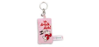 Nici Schlüsselanhänger Mini Plüschkissen Ich drück dich! mit Glöckchen 8 cm