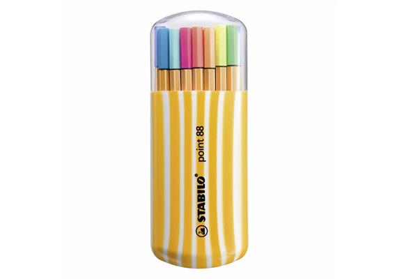STABILO Fineliner point 88 Zebrui Box Neon 20 Stück Kunststoffbox